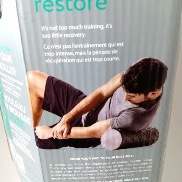 Gaiam Restore Foam Roller Textured for Deep Massage Post Workout Sooth Soreness - Picture 4 of 4